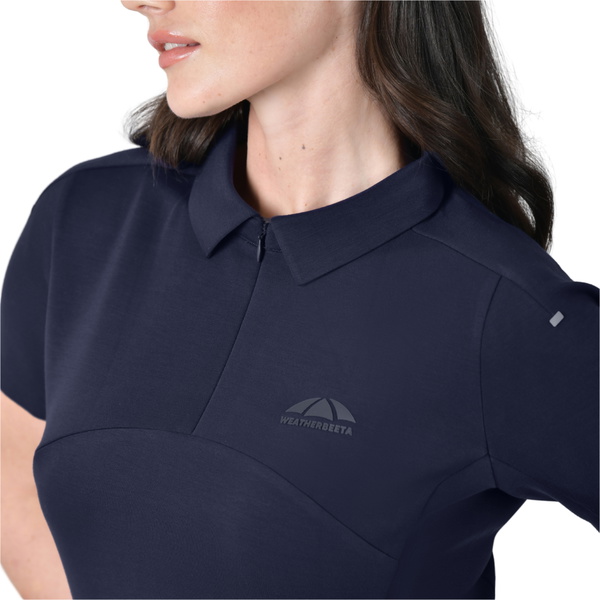 2026 WeatherBeeta Womens 37.5 Short Sleeve Performance Polo 1029991007 - Navy